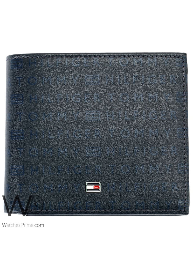 Tommy Hilfiger Plus Tommy Hilfiger Men's Purse Blue Original Leather Printed Hilfiger  - Image 5