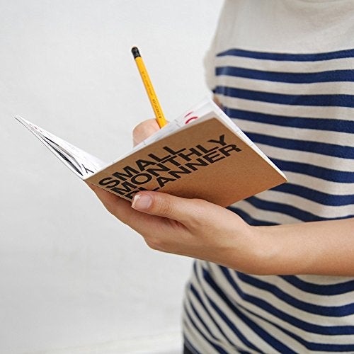 JSTORY Small Monthly Planner Set of 2 Stitch Bound Flat Lay Compact Handy Year Round Flexible Cover Goal/Time Organizer Thick Paper Eco Friendly Customizable A6 16 Months 18 Sheets Each Kraft - Image 4