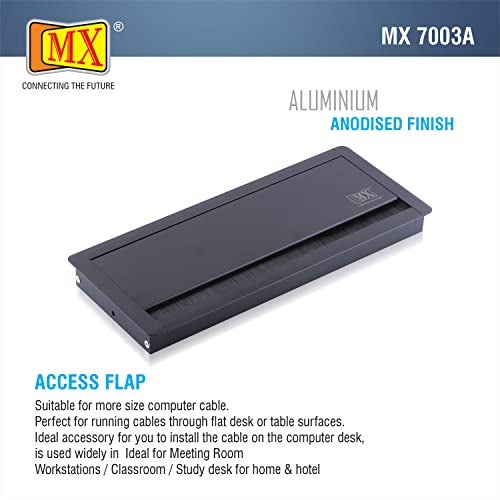 MX Table Wire Hole Cover – Cable Hole Desk Cap, Wire Cable Management, Metal Rectangle Cable Grommet for Computer Desk, Office Table, 300x127x30 mm - Image 5