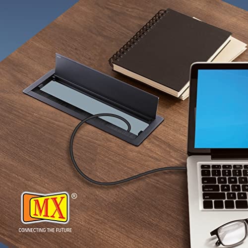 MX Table Wire Hole Cover – Cable Hole Desk Cap, Wire Cable Management, Metal Rectangle Cable Grommet for Computer Desk, Office Table, 300x127x30 mm - Image 2