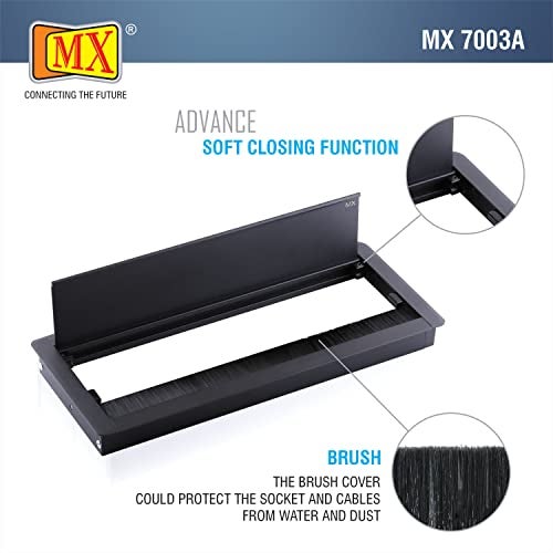 MX Table Wire Hole Cover – Cable Hole Desk Cap, Wire Cable Management, Metal Rectangle Cable Grommet for Computer Desk, Office Table, 300x127x30 mm - Image 4