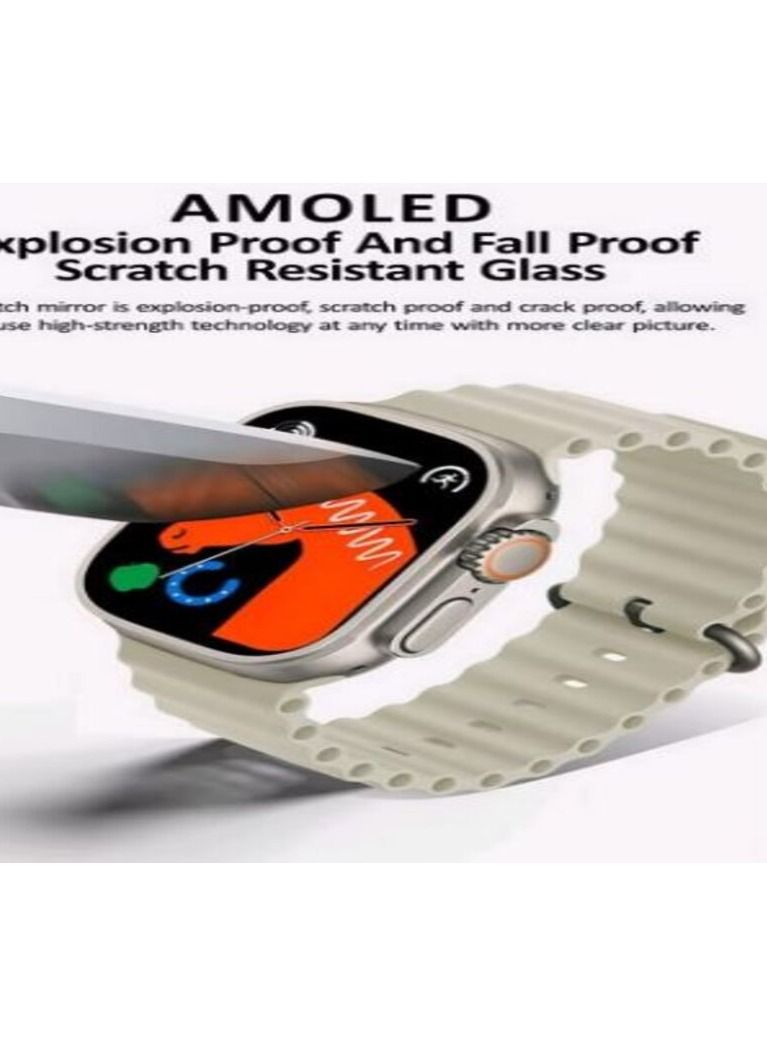 HK8 Pro Max 2.12" AMOLED screen Ultra Smart Watch Series 8 49mm Memory 256MB Battery 320mAh Compass NFC Waterproof IP68 Wireless Charging Orange - Image 5