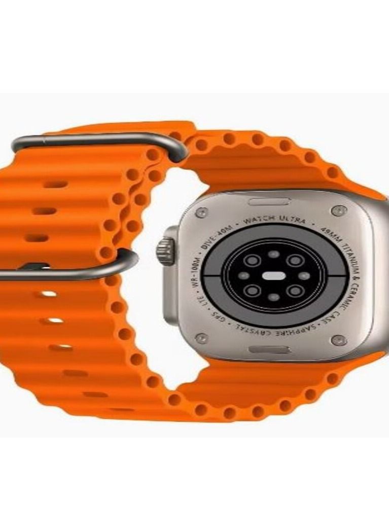 HK8 Pro Max 2.12" AMOLED screen Ultra Smart Watch Series 8 49mm Memory 256MB Battery 320mAh Compass NFC Waterproof IP68 Wireless Charging Orange - Image 3