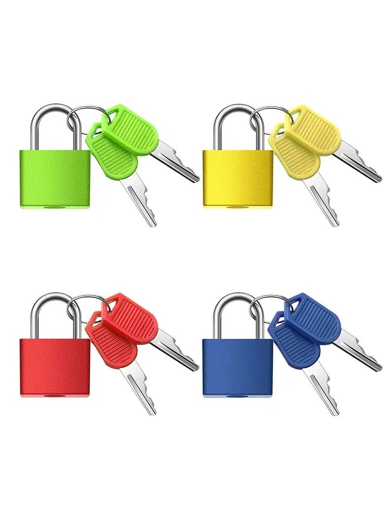 Goolsky Multipack 4 pcs Durable Metal Padlocks - Small Multicolor Keyed Locks for Luggage, Gym & School Security - Image 1