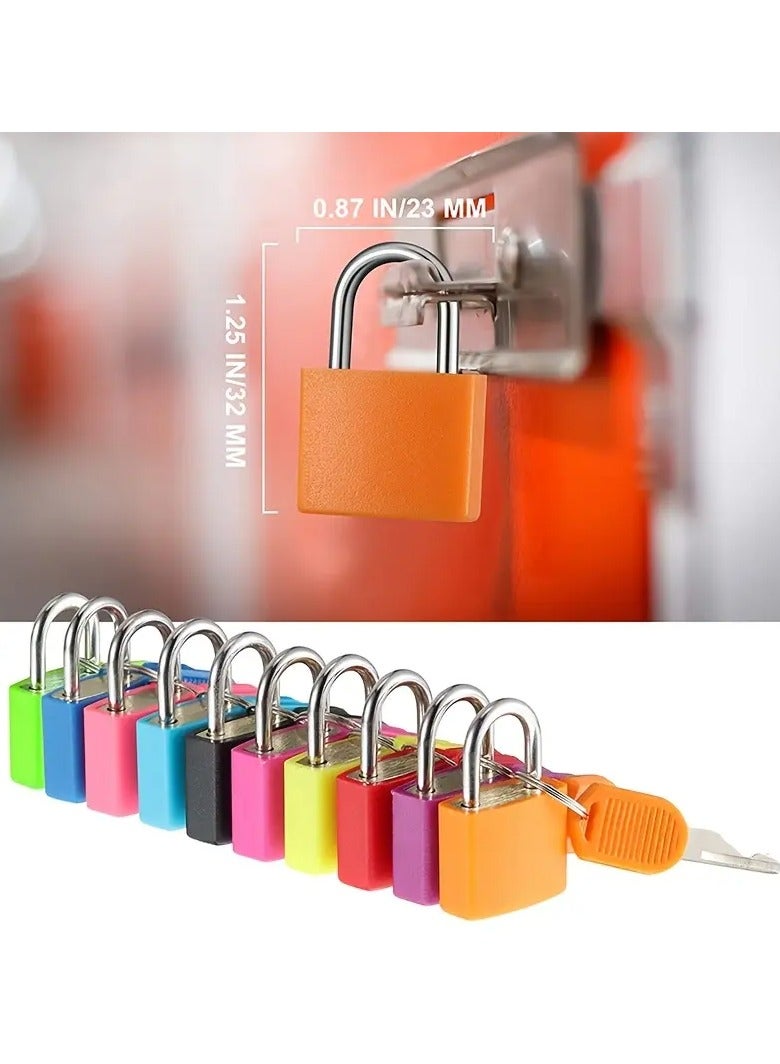 Goolsky Multipack 4 pcs Durable Metal Padlocks - Small Multicolor Keyed Locks for Luggage, Gym & School Security - Image 5