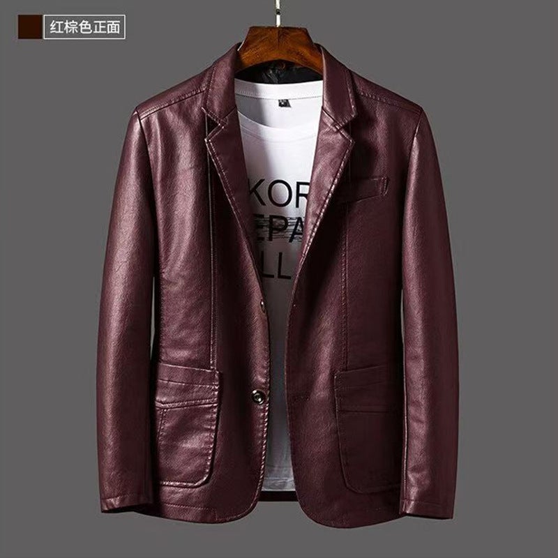Autumn Suit Leather Jacket New National Trend Jacket Retro Street Jacket Men'S Winter Handsome Business - Image 3