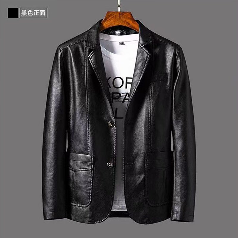 Autumn Suit Leather Jacket New National Trend Jacket Retro Street Jacket Men'S Winter Handsome Business - Image 2