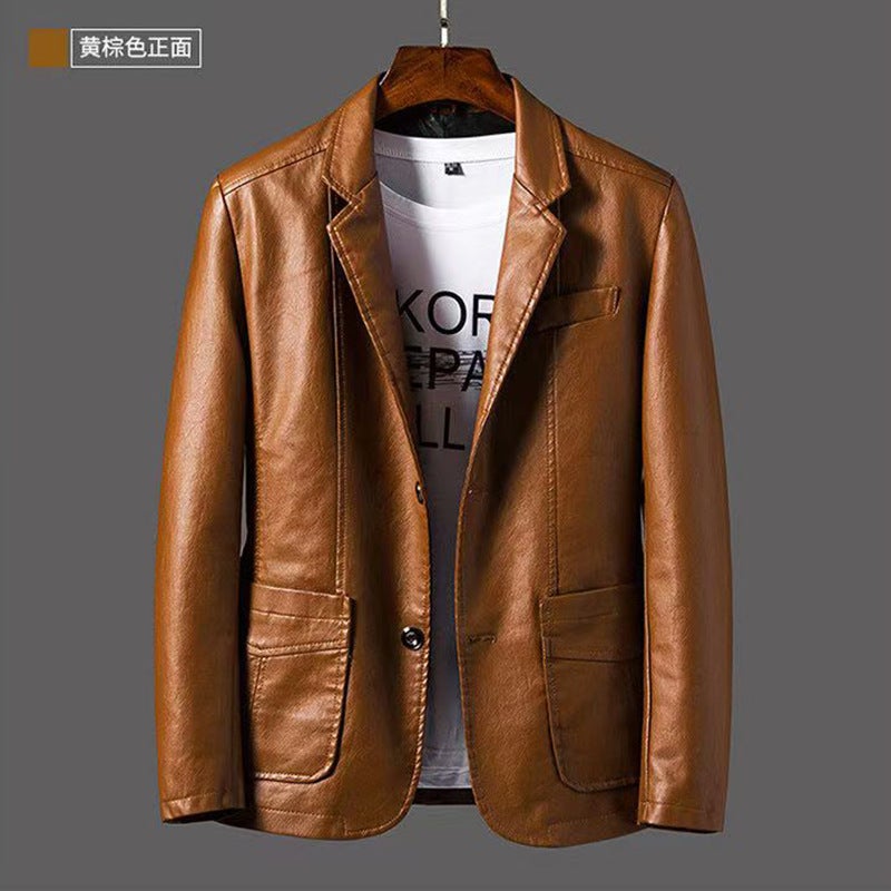 Autumn Suit Leather Jacket New National Trend Jacket Retro Street Jacket Men'S Winter Handsome Business - Image 4