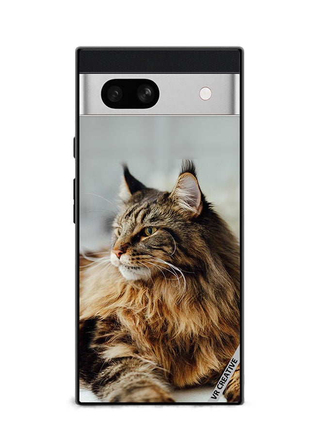 VR CREATIVE Protective Case Cover For Google Pixel 7a Angry Cat Design Multicolour - Image 1