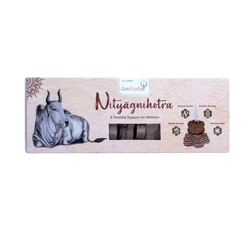 GOW DURBAR GowDurbar Nityagnihotra Natural Havan Cakes 18 Pieces | Vedic Agnihotra Samagri with 16 Sacred Herbs & Desi Cow Panchagavya | Low Smoke| for Pooja, Havan, Meditation & Home Purification - Image 1