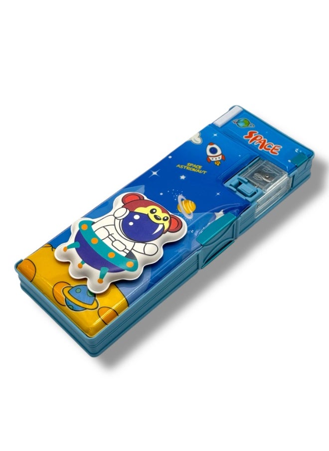 QSHOP QSHOP® 3D Cartoon Pencil Case Cute Cartoon Pencil Case Organizer Box for Boys with Multifunctional Sharpener for Kids Girls  - Image 1