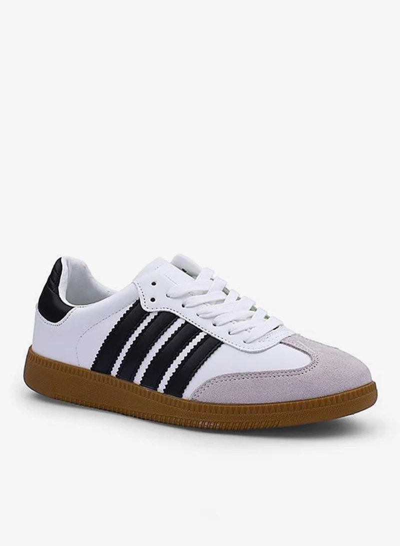 Womens low-top stripped sneakers
