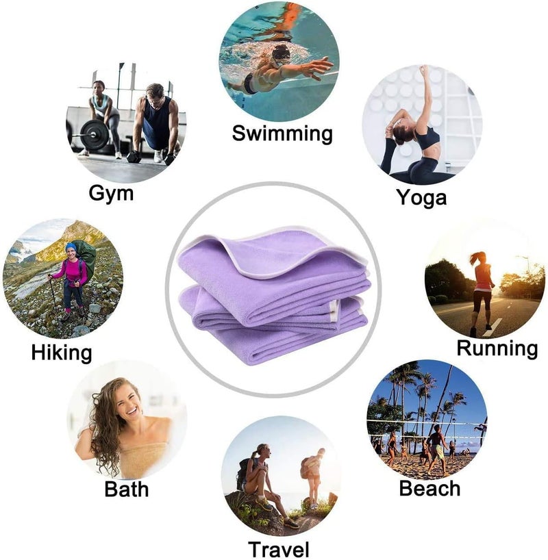 Bobor 3-Pack 14 x 29 Inch Gym Towels for Women Sweat, Workout Sweat Towel for Men Gym, Super Absorbent, Fast Drying Fitness Exercise Towels for Sweat, Soft Microfiber (Purple 3 Pack, 14" x 29") - Image 5