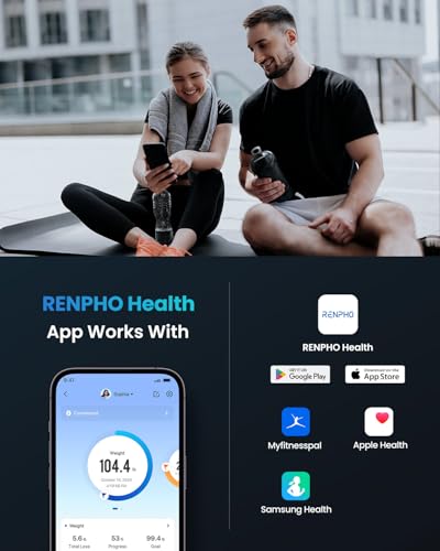 RENPHO Bluetooth Body Fat Scale, Digital Weight Scale Bathroom Smart Body Composition Analyzer Wireless BMI Compact Scale Health Monitor with Smartphone APP, 396 lbs - Image 4