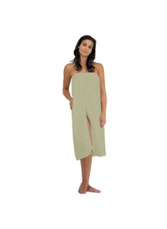 Cloud 9 Women's Plush Microfiber Knee Length Spa Wrap, Simple Body Wrap, Microfiber, Elasticized Top with Touch-and-Close Fasteners, Machine Washable, 32 inch Length, Sage