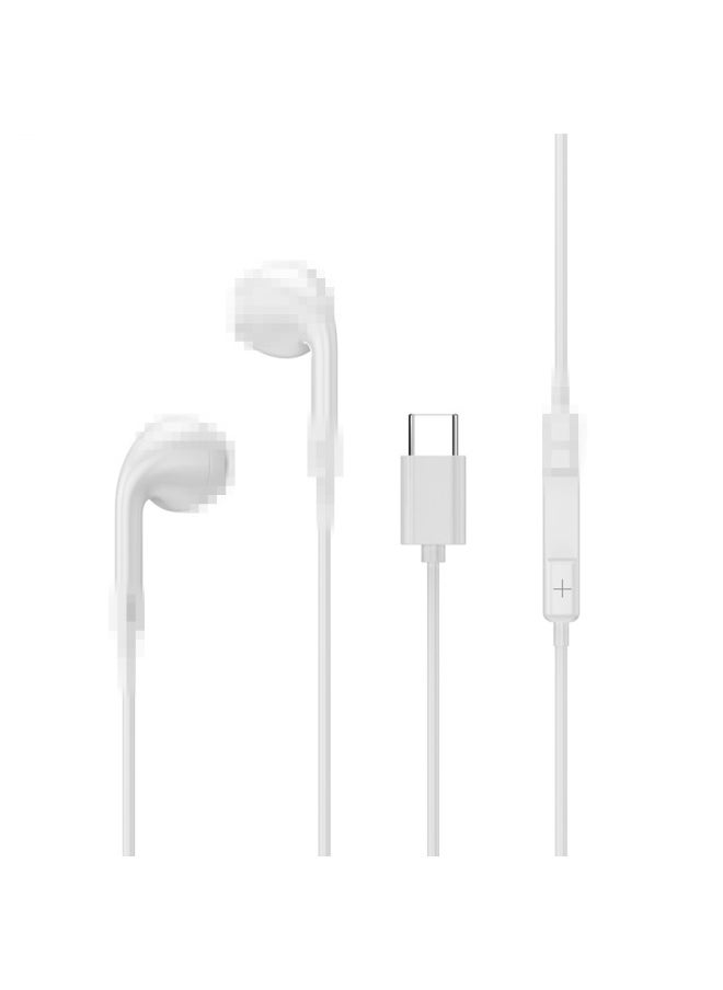 Generic - In-ear Wired Headset For Apple Android Vivo Huawei OPPO Xiaomi Type C Flat Head Call Headset-Color:[type-c Interface] Bare Metal - Image 1