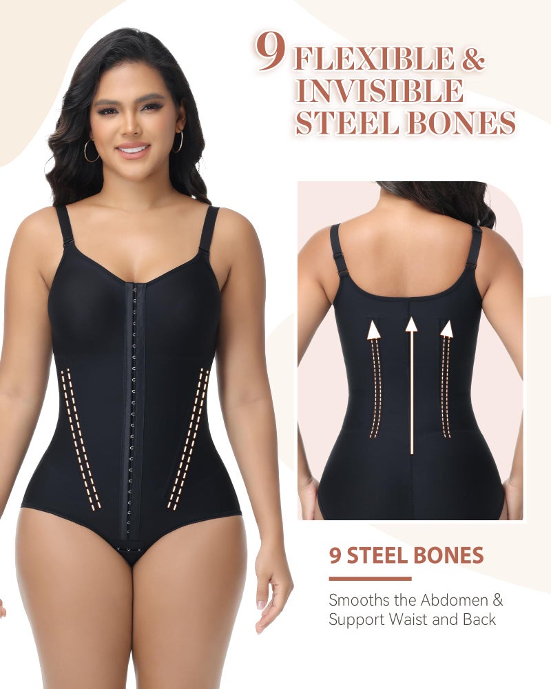 SHAPSHE Curvy Fajas Colombianas Moldeadoras Postpartum High Compression Garment Tummy Control Black L - Image 2