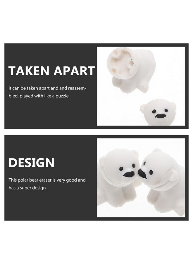 توي اند اونا 20 قطعة من ممحاة أقلام الرصاص على شكل دب قطبي، ممحاة أقلام رصاص على شكل حيوان لطيف لهدايا الحفلات وجوائز الفصل الدراسي والكرنفالات واللوازم - Image 3