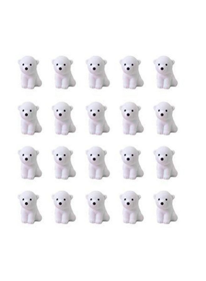 توي اند اونا 20 قطعة من ممحاة أقلام الرصاص على شكل دب قطبي، ممحاة أقلام رصاص على شكل حيوان لطيف لهدايا الحفلات وجوائز الفصل الدراسي والكرنفالات واللوازم - Image 1