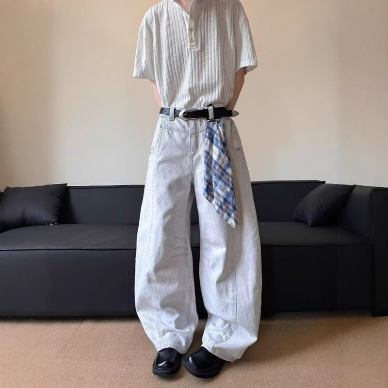 Unisex Classic Denim Jeans Loose Fit Daily Outdoor Wear - Image 2
