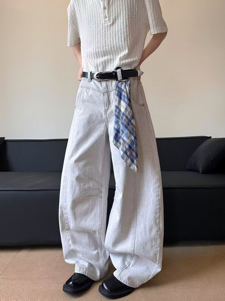 Unisex Classic Denim Jeans Loose Fit Daily Outdoor Wear - Image 1
