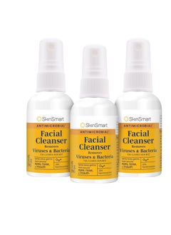 SkinSmart Antimicrobial SkinSmart Facial Cleanser Spray to Remove Viruses and Bacteria Around Eyes, Nose and Mouth, Fight Maskne, 2 oz Spray (3 Pack) Non-Irritating Hypochlorous Spray  - Image 1
