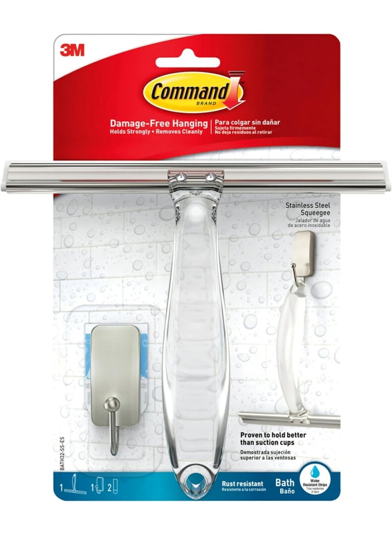 كوماند ممسحة للحمام مع علّاقة من النيكل المصقول - Image 1