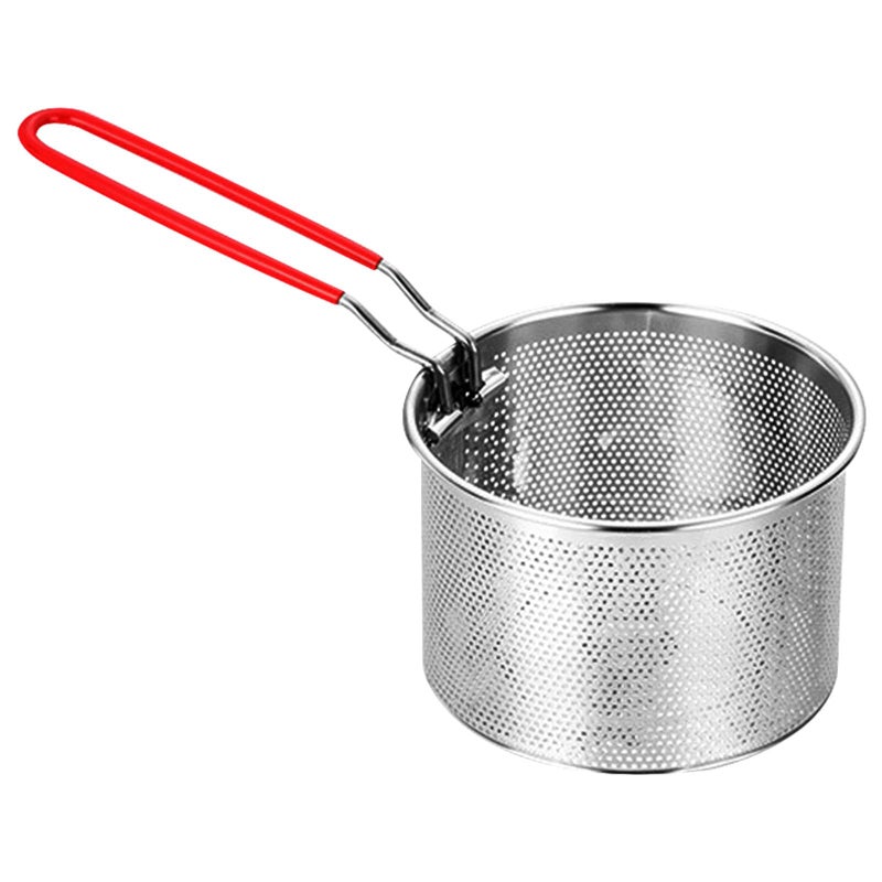 304 Stainless Steel Deep Fryer Basket With Detachable Handle 14cm For Home Cooking And Oil Straining - Image 2