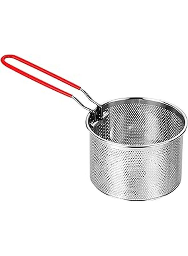 304 Stainless Steel Deep Fryer Basket With Detachable Handle 14cm For Home Cooking And Oil Straining - Image 1