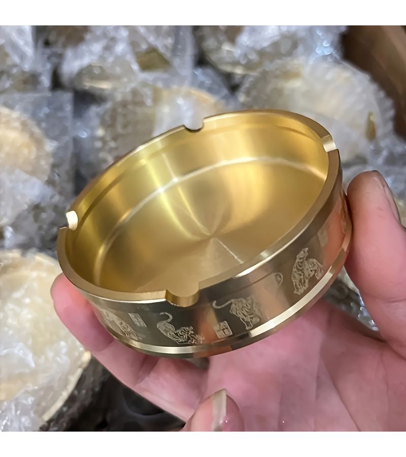 Creative Pure Brass Tiger Ashtray 1pc For Home Hotel Bar Office Decoration Gift - Image 4