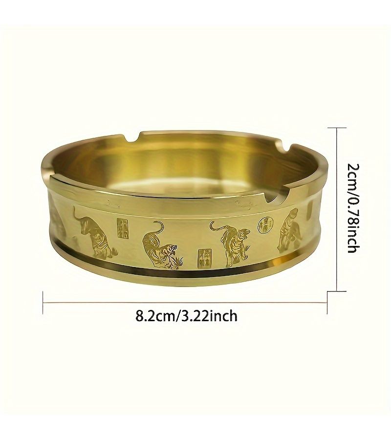 Creative Pure Brass Tiger Ashtray 1pc For Home Hotel Bar Office Decoration Gift - Image 3
