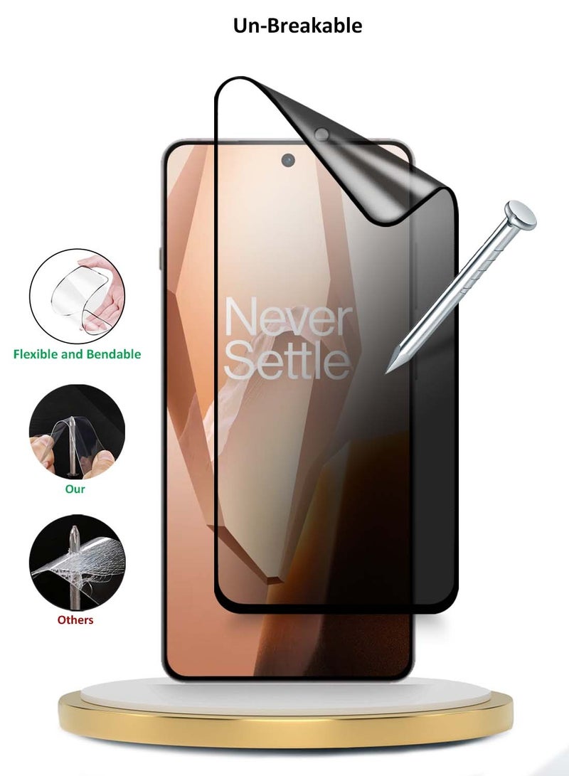 Wtech OnePlus 13R 5G 2025 / Ace 5 5G 2024 / Ace 5 Pro 5G 2024 Premium Nano Ceramic Privacy Full Glue Full Cover Matte Flexible Screen Protector (MSCNMP) - Clear/Black - Image 4