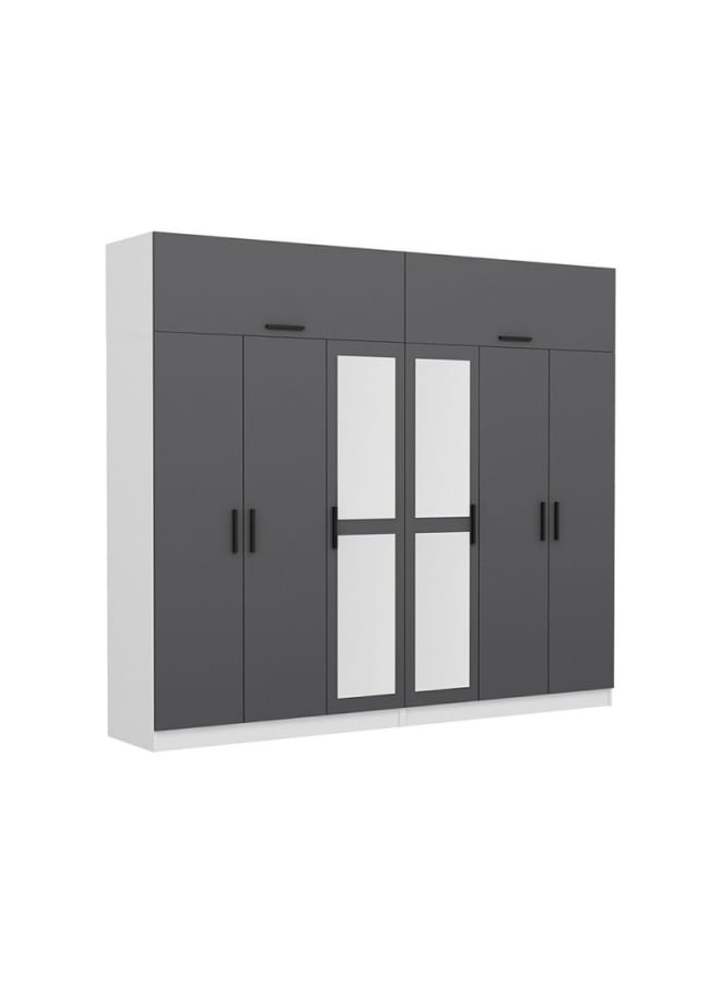 Retro RA057 Wardrobe 270×235×50cm - Grey - Image 3