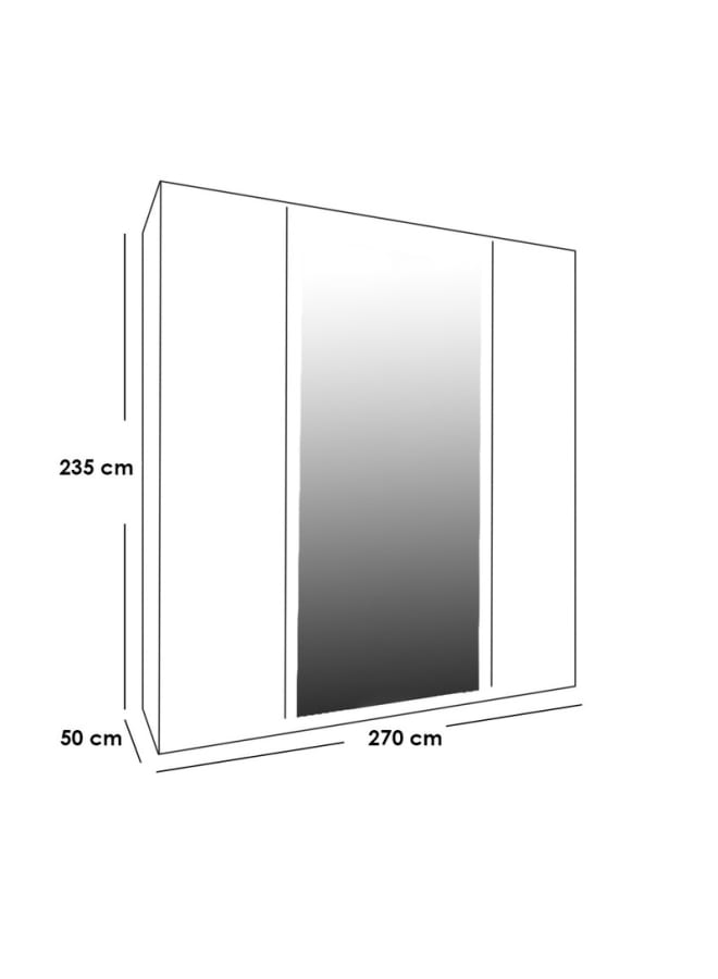 Retro RA057 Wardrobe 270×235×50cm - Grey - Image 4