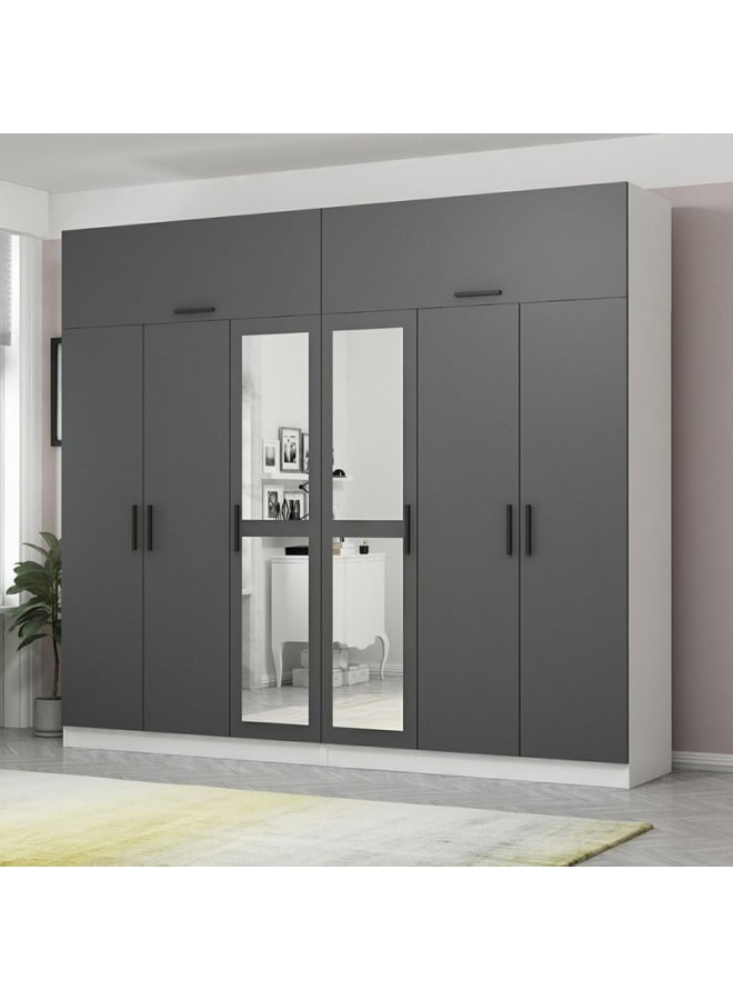 Retro RA057 Wardrobe 270×235×50cm - Grey - Image 2