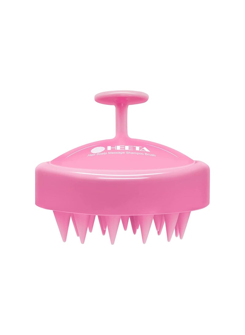 Heeta - HEETA Shampoo Scalp Brush Massager Hair Growth, Scalp Scrubber with Soft Silicone Bristles for Hair Growth & Dandruff Removal, Hair Brush for Scalp Exfoliator, Cherry Pink - Image 1