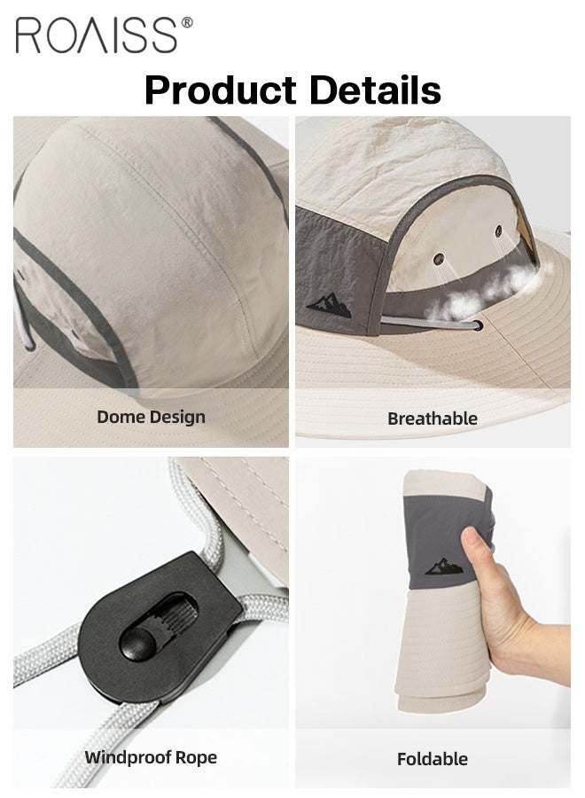 roaiss Men's Outdoor Anti-UV Sun Hat，UPF50+ Sun Protection Wide Brim Cap, Breathable Quick-drying Sunshade Climbing Hat Suitable for Summer Travel and Hiking - Image 4