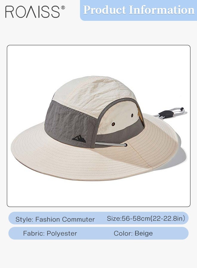 roaiss Men's Outdoor Anti-UV Sun Hat，UPF50+ Sun Protection Wide Brim Cap, Breathable Quick-drying Sunshade Climbing Hat Suitable for Summer Travel and Hiking - Image 3