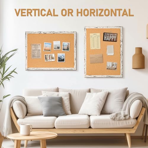 DOLLAR BOSS Cork Board for Wall - 24 X 18 Inches, Birch Bark Framed Bulletin Board Corkboard Decorative Hanging Pin Board for Office & Home Decor - Image 5