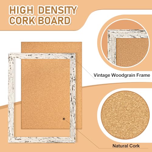 DOLLAR BOSS Cork Board for Wall - 24 X 18 Inches, Birch Bark Framed Bulletin Board Corkboard Decorative Hanging Pin Board for Office & Home Decor - Image 3