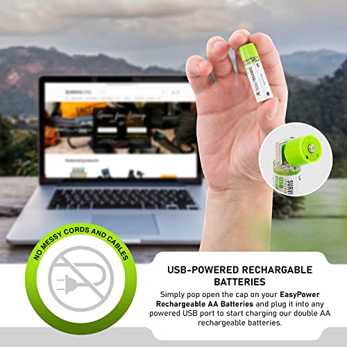 Survival Frog EasyPower USB AA Rechargeable Batteries -1.2V/1450 mAh Long Lasting Double A USB Rechargeable Batteries - Rechargeable Batteries Co. - (4 Pack) - Image 2
