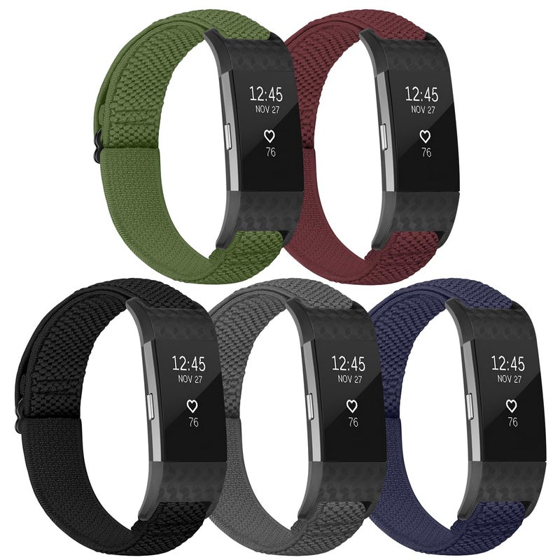 TumpCez أشرطة مطاطية TumpCez متوافقة مع سوار Fitbit Charge 2، حزام بديل ناعم قابل للتعديل من النايلون المرن للنساء والرجال في Fitbit Charge 2 - Image 1
