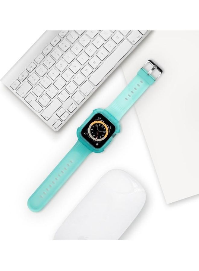 NIBEMINENT TPU Integrated Fuel Injection Replacement Watchbands For Apple Watch Series 1/2/3/4/5/6/7/SE 42-44-45mm Transparent Green - Image 5