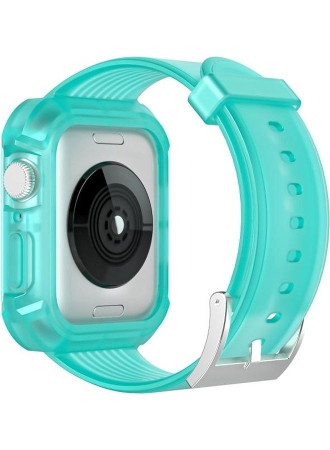 NIBEMINENT TPU Integrated Fuel Injection Replacement Watchbands For Apple Watch Series 1/2/3/4/5/6/7/SE 42-44-45mm Transparent Green - Image 3