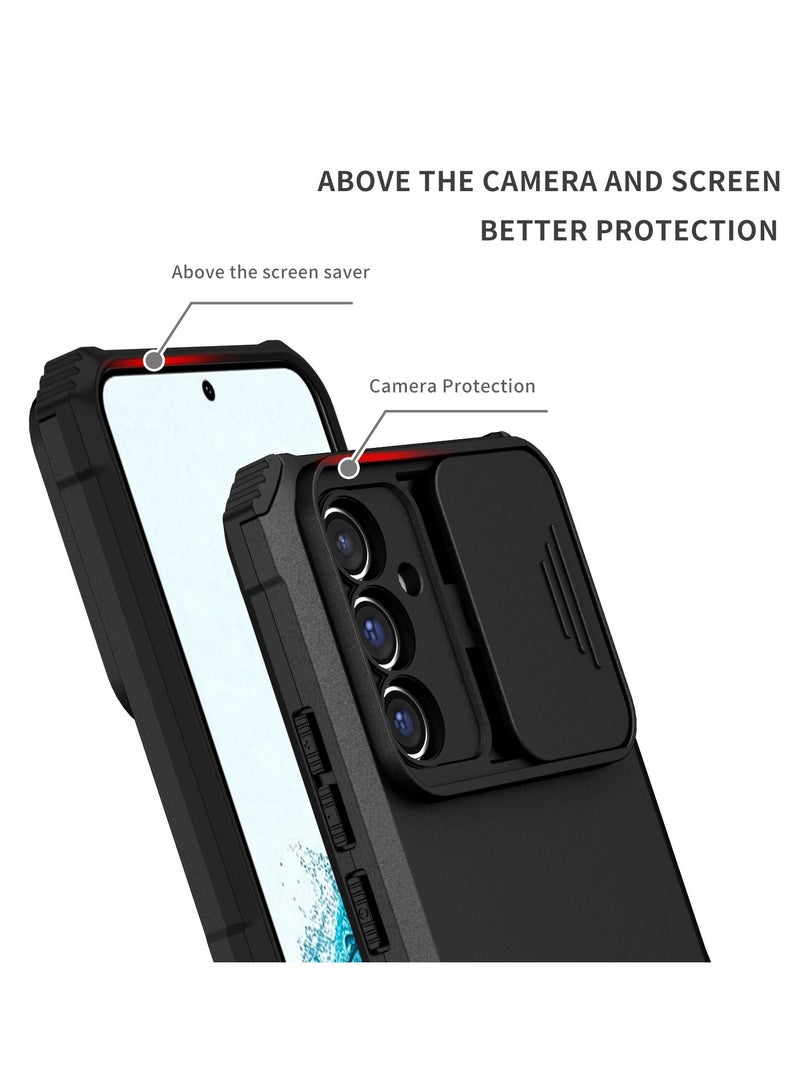 Samsung Galaxy A54 5G Black Mobile Phone Case Cover, Innovative Telescopic Bracket, Sliding Protection Camera Window, Bumper Shockproof Phone Back Cover  - Image 3