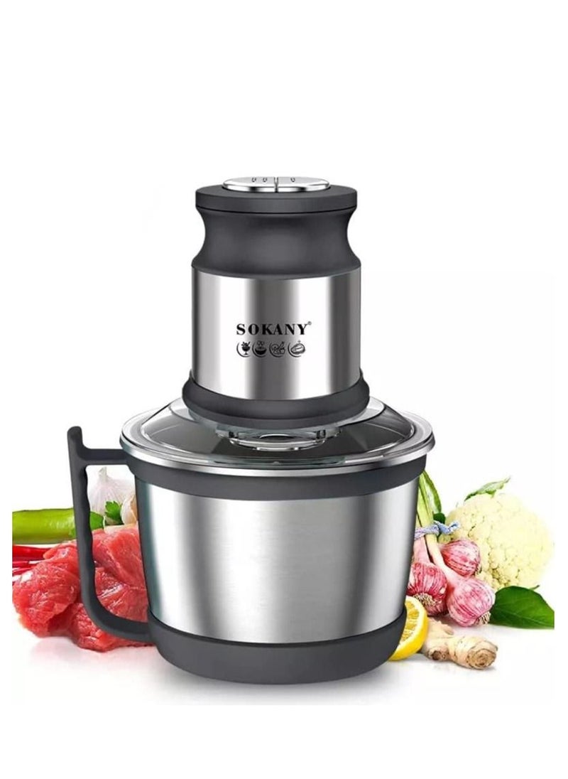 sokany قطاعة ومطحنة اللحوم والخضروات من الستانلس ستيل 3.0 لتر 800 واط - SK-7027  - Image 1