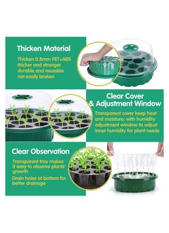 Generic Plant Germination Trays Kit, Thicken Round Seed Trays 3Pack Cells Potting Trays, Seed Propagators Trays with Lids, Propagators for Plants Seed Growing Garden Greenhouse  - Image 3