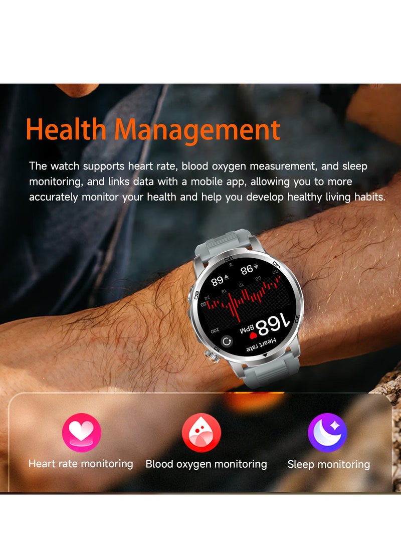 RollsTimi  Men's Bluetooth Smart Watch, 1.85-Inch HD High-Definition Touch Screen, 360*360 High Resolution, LED Flashlight, IP68 Daily Waterproof, 1000mAh Long Battery Life Battery, Sports And Sleep Monitoring, Multiple Sports Modes, DIY Personalized Dial, Bluetooth Call Receiving/Making, Magnetic Charging, Sedentary Reminder, Message Notification, Smart Bluetooth Wearable Watch, RT AK95 - Image 4