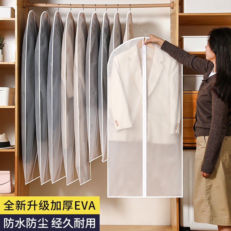Dust Bag Large Household Transparent Waterproof Coat Indoor Washable Hanging Bag Clothing Clothes Dust Cover - Image 2