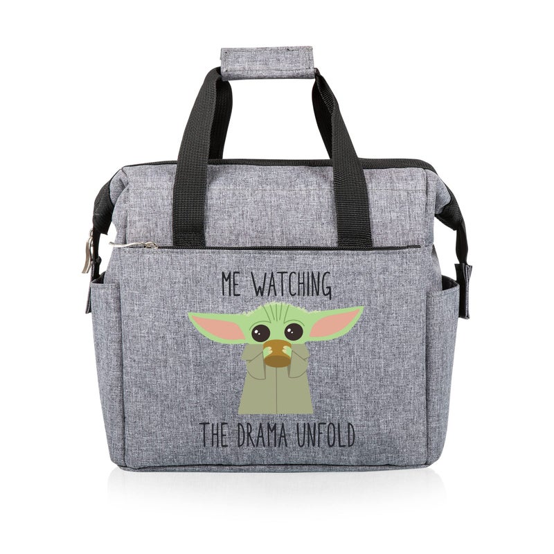 PICNIC TIME Star Wars Mandalorian Grogu On The Go Lunch Bag Soft Cooler Lunch Box Insulated Lunch Bag Heathered Gray